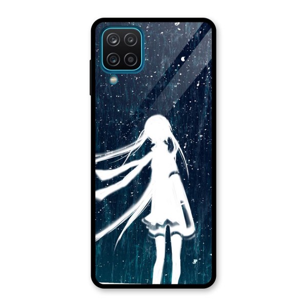 Rain White Girl Glass Back Case for Galaxy A12