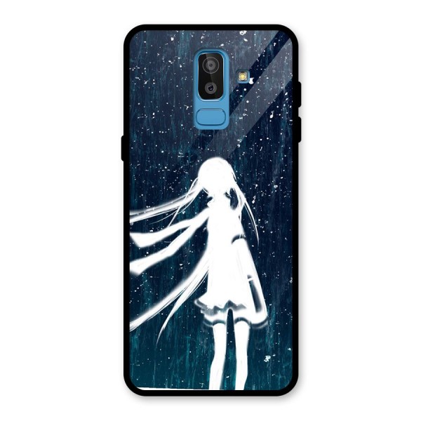 Rain White Girl Glass Back Case for Galaxy J8