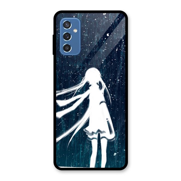 Rain White Girl Glass Back Case for Galaxy M52 5G