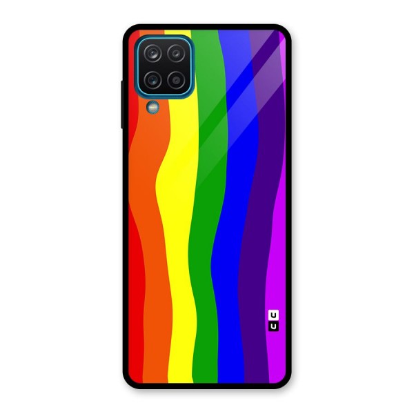 Rainbow Curves Glass Back Case for Galaxy A12