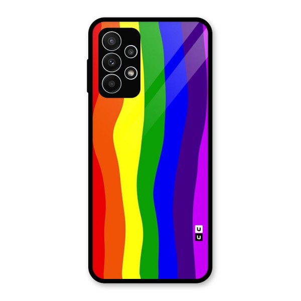 Rainbow Curves Glass Back Case for Galaxy A23