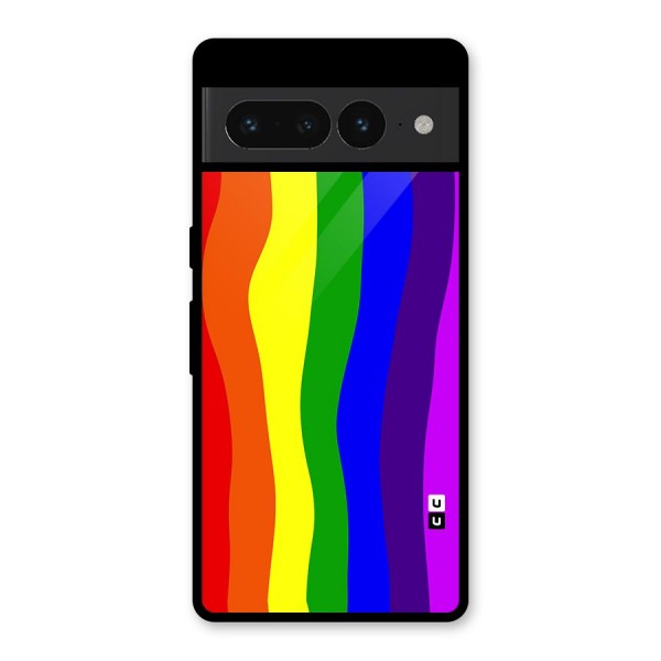 Rainbow Curves Glass Back Case for Google Pixel 7 Pro