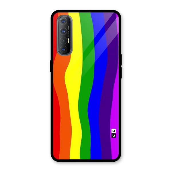 Rainbow Curves Glass Back Case for Oppo Reno3 Pro