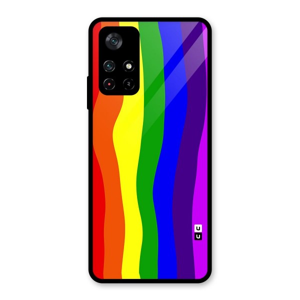 Rainbow Curves Glass Back Case for Poco M4 Pro 5G