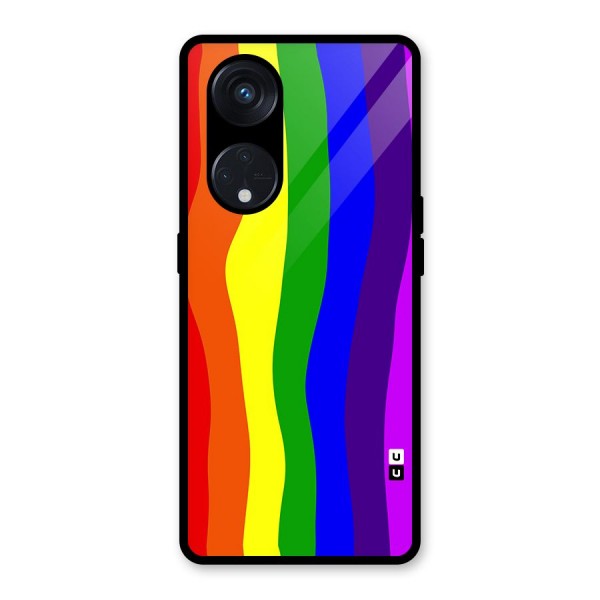 Rainbow Curves Glass Back Case for Reno8 T 5G