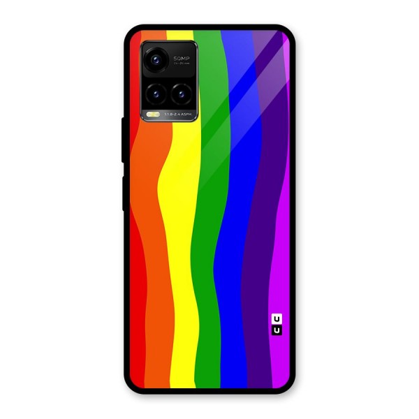 Rainbow Curves Glass Back Case for Vivo Y21 2021