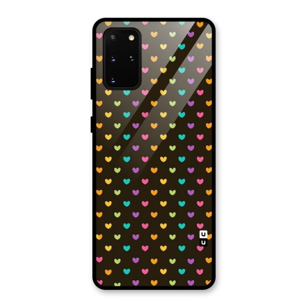 Rainbow Hearts Glass Back Case for Galaxy S20 Plus