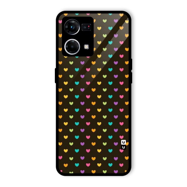 Rainbow Hearts Glass Back Case for Oppo F21s Pro 4G