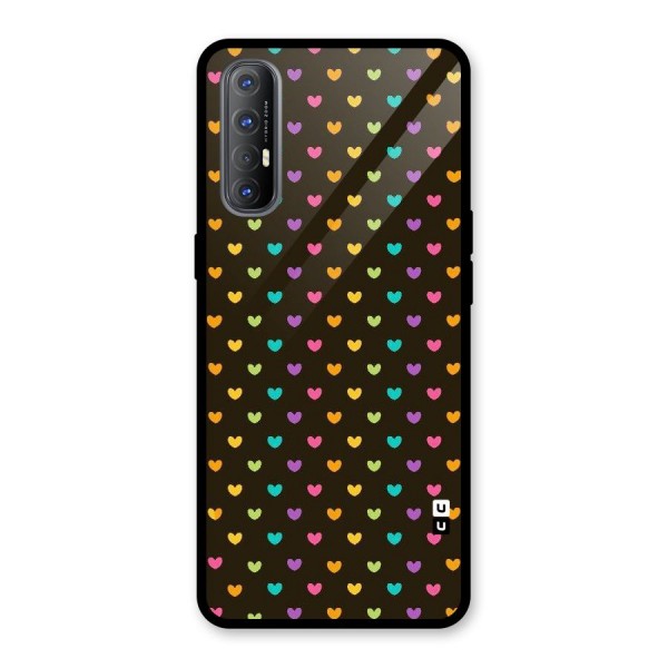 Rainbow Hearts Glass Back Case for Oppo Reno3 Pro