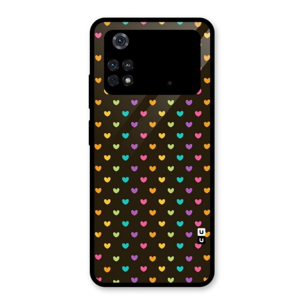 Rainbow Hearts Glass Back Case for Poco M4 Pro 4G