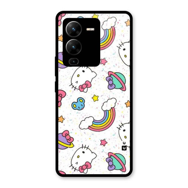 Rainbow Kit Tee Glass Back Case for Vivo V25 Pro