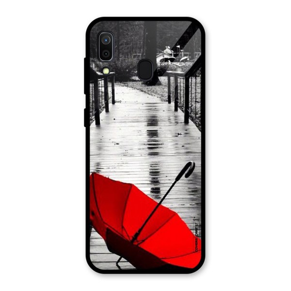 Rainy Red Umbrella Glass Back Case for Galaxy A30