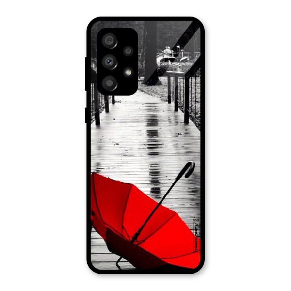 Rainy Red Umbrella Glass Back Case for Galaxy A32