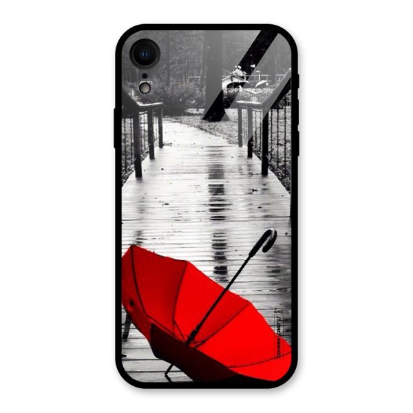 Rainy Red Umbrella Glass Back Case for XR