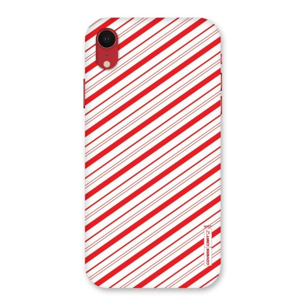 Red And White Diagonal Stripes Back Case for iPhone XR