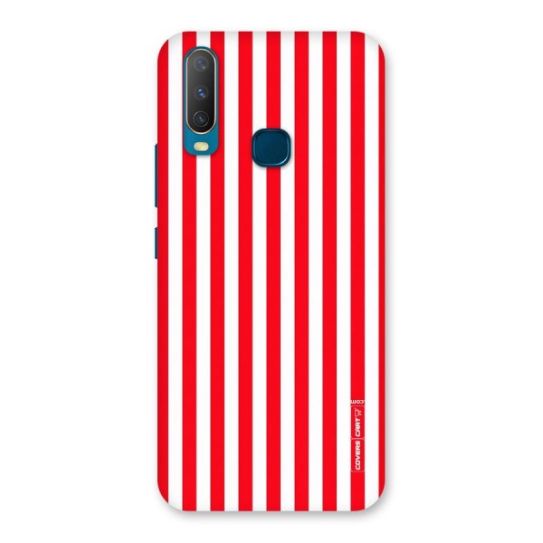 Red And White Straight Stripes Back Case for Vivo U10