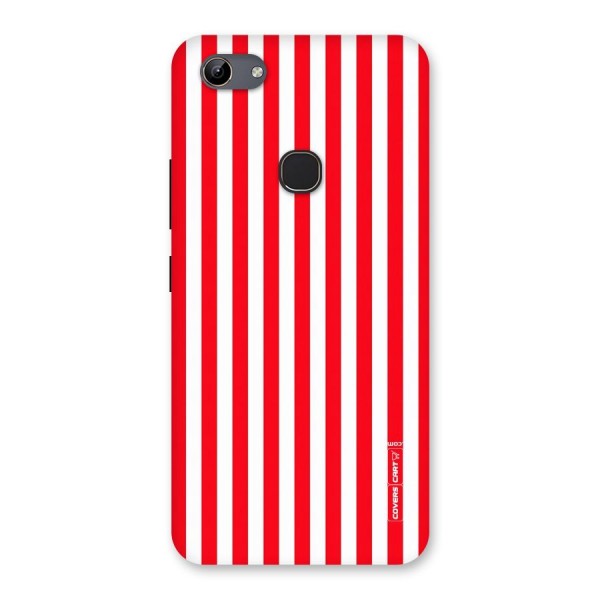 Red And White Straight Stripes Back Case for Vivo Y81