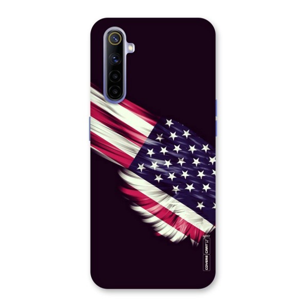 Red And White Stripes Stars Back Case for Realme 6