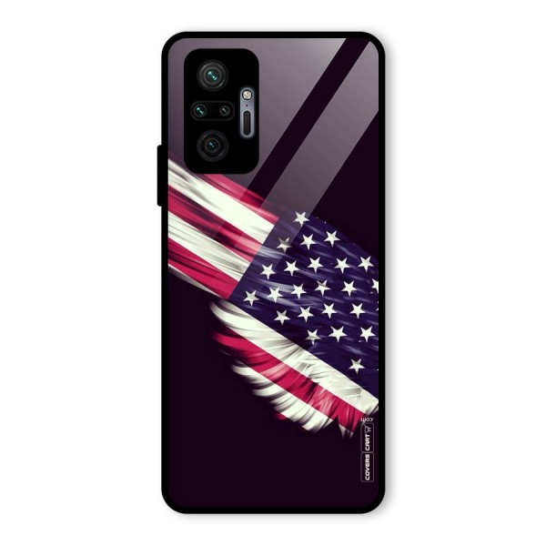 Red And White Stripes Stars Glass Back Case for Redmi Note 10 Pro Max