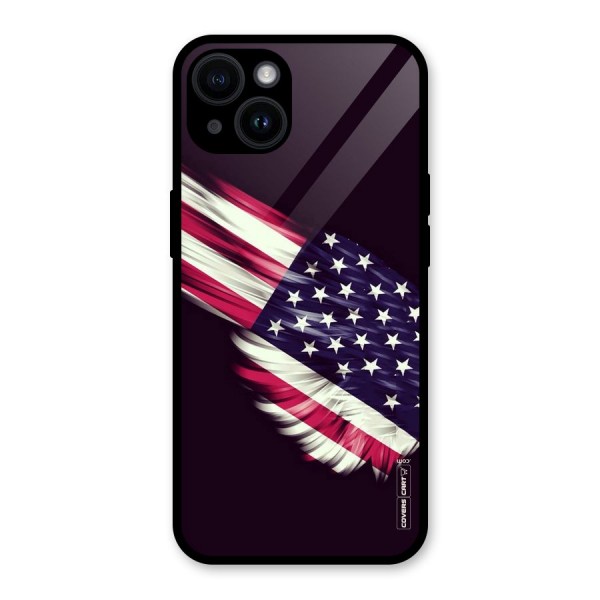 Red And White Stripes Stars Glass Back Case for iPhone 14