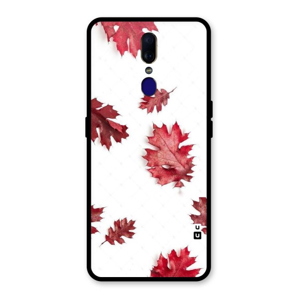 Red Appealing Autumn Leaves Glass Back Case for Oppo F11