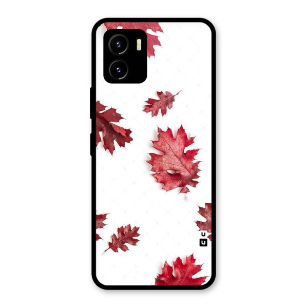 Red Appealing Autumn Leaves Glass Back Case for Vivo Y15s