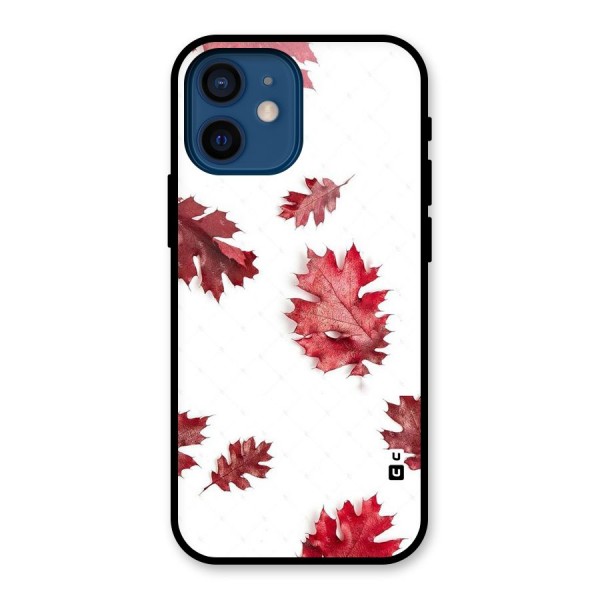 Red Appealing Autumn Leaves Glass Back Case for iPhone 12 Mini