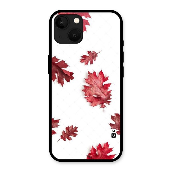 Red Appealing Autumn Leaves Glass Back Case for iPhone 13