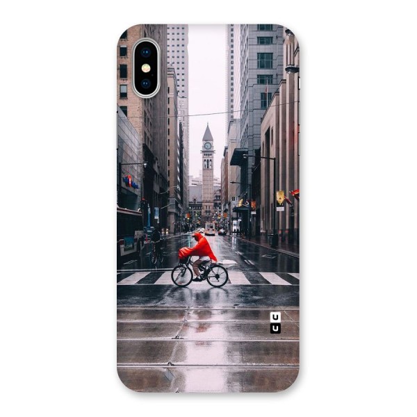 Red Bicycle Street Back Case for iPhone X