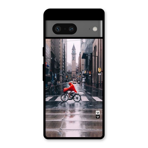 Red Bicycle Street Glass Back Case for Google Pixel 7