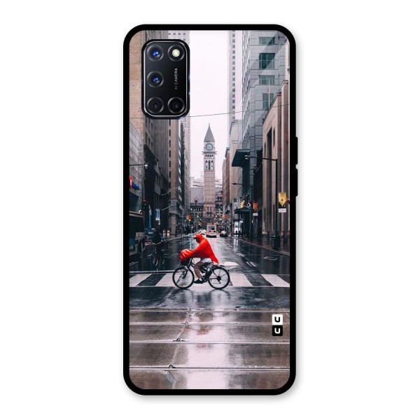 Red Bicycle Street Glass Back Case for Oppo A52