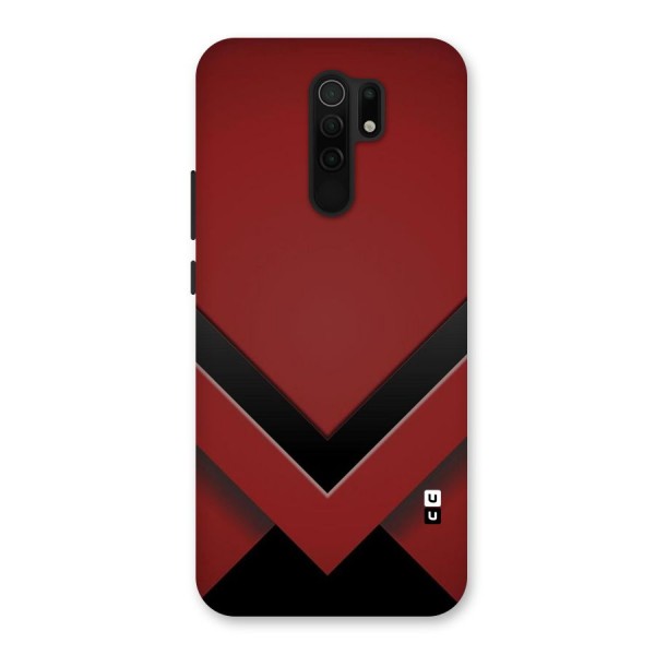 Red Black Fold Back Case for Redmi 9 Prime