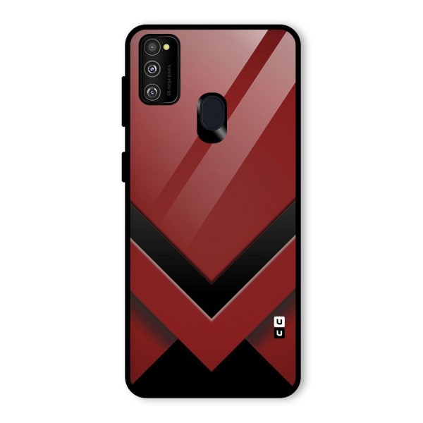 Red Black Fold Glass Back Case for Galaxy M21