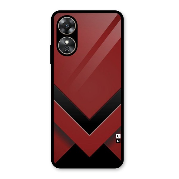 Red Black Fold Glass Back Case for Oppo A17