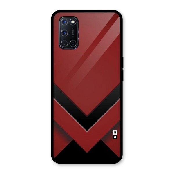 Red Black Fold Glass Back Case for Oppo A52