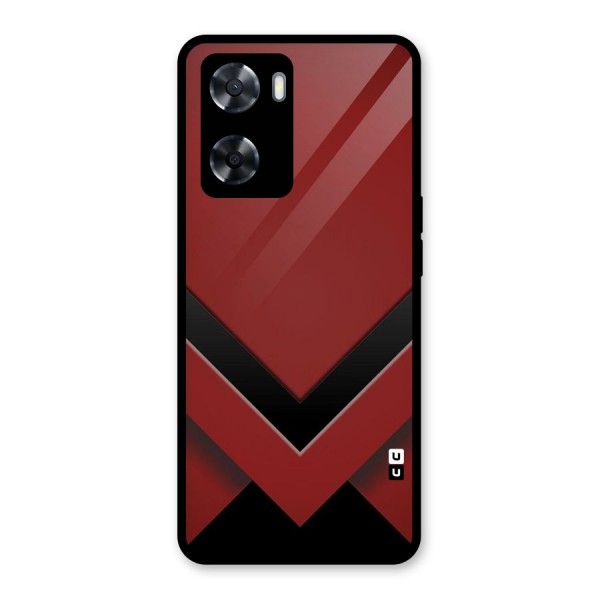 Red Black Fold Glass Back Case for Oppo A57 2022