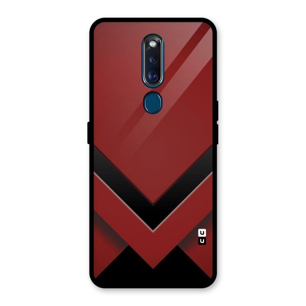 Red Black Fold Glass Back Case for Oppo F11 Pro