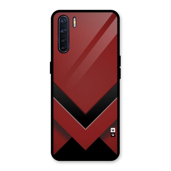 Red Black Fold Glass Back Case for Oppo F15