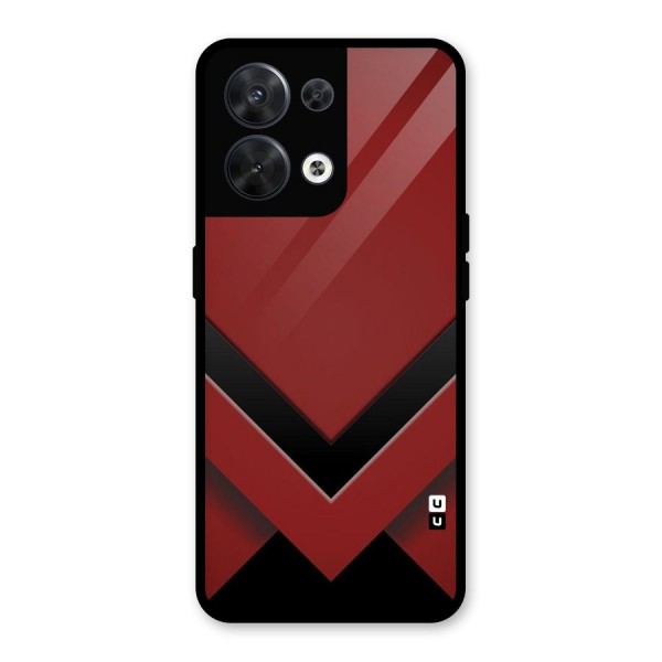 Red Black Fold Glass Back Case for Oppo Reno8 5G