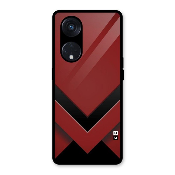 Red Black Fold Glass Back Case for Reno8 T 5G