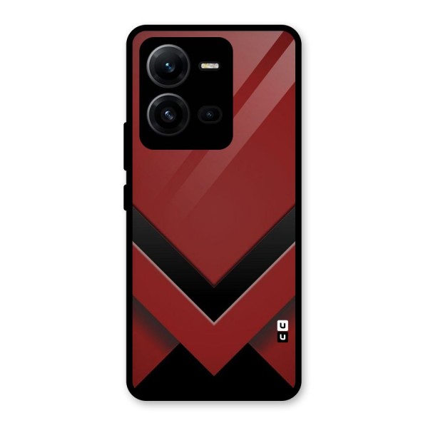 Red Black Fold Glass Back Case for Vivo V25