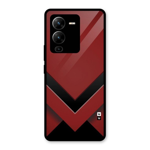 Red Black Fold Glass Back Case for Vivo V25 Pro