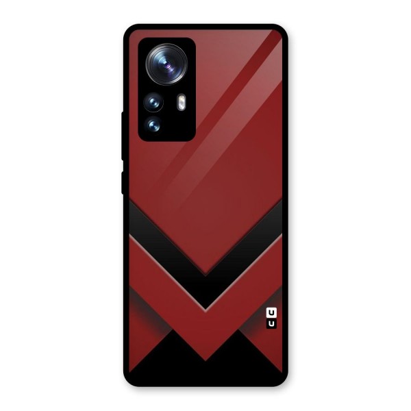 Red Black Fold Glass Back Case for Xiaomi 12 Pro