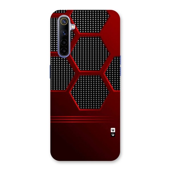 Red Black Hexagons Back Case for Realme 6