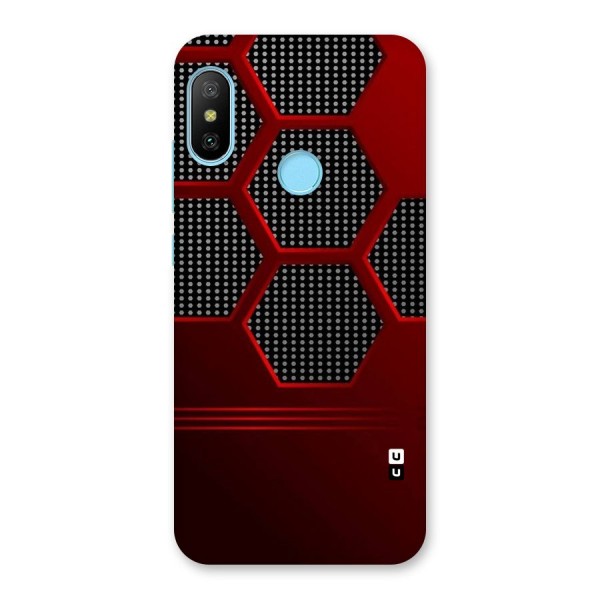 Red Black Hexagons Back Case for Redmi 6 Pro