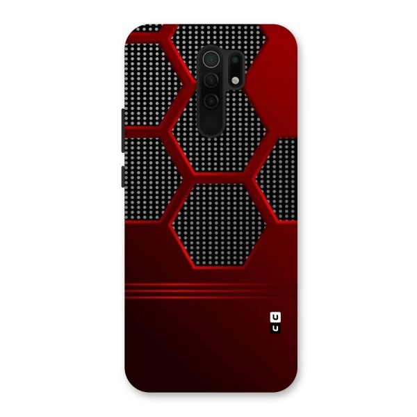 Red Black Hexagons Back Case for Redmi 9 Prime