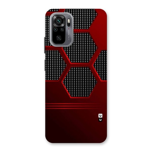 Red Black Hexagons Back Case for Redmi Note 10