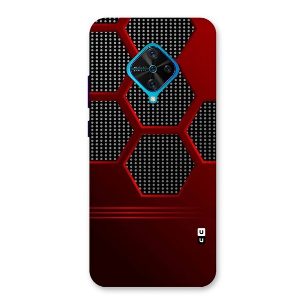 Red Black Hexagons Back Case for Vivo S1 Pro