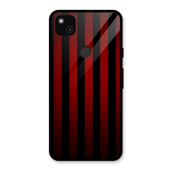 Red Black Stripes Glass Back Case for Google Pixel 4a