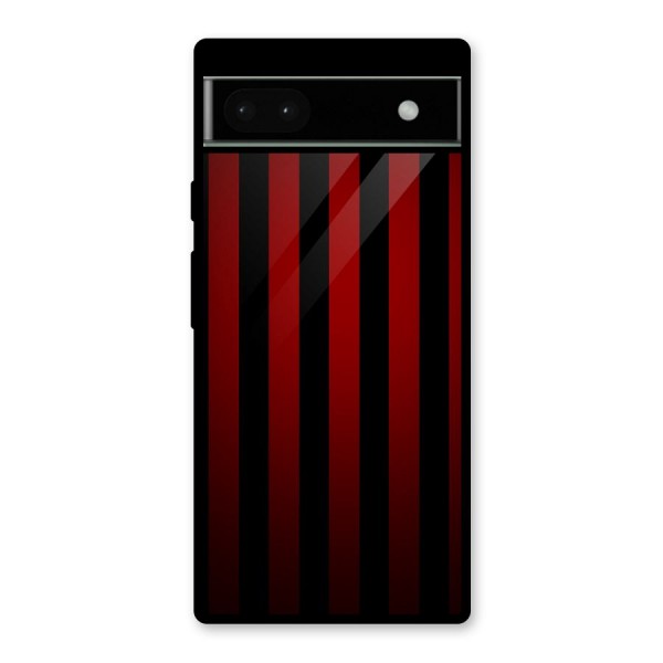 Red Black Stripes Glass Back Case for Google Pixel 6a